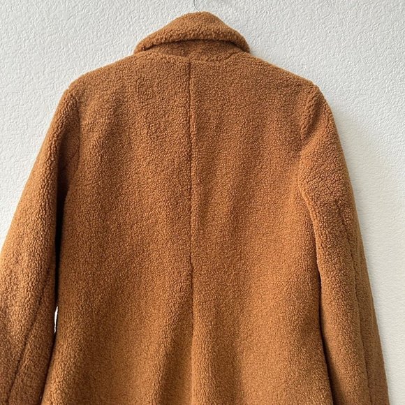 FRENCH CONNECTION Notch Collar Faux Fur Teddy Coat Size M - Picture 11 of 11